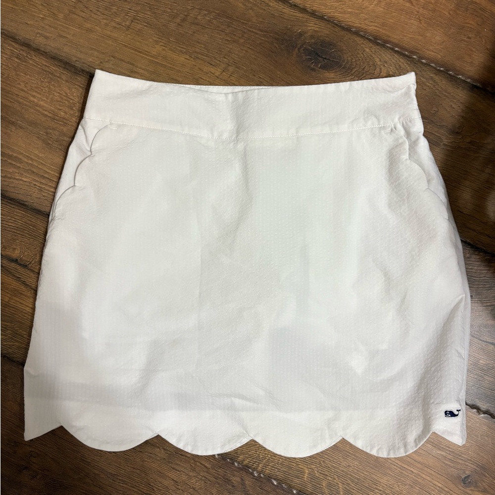 Vineyard Vines Ivory Scalloped Mini Skirt